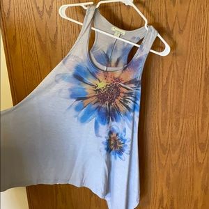 Gray Floral Tank